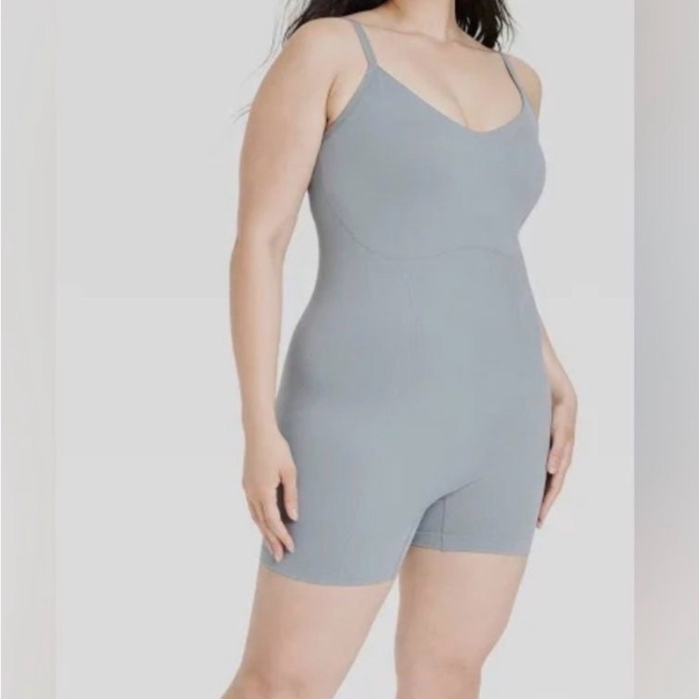 Colsie Bodysuit Womens 2X Gray Sleeveless Shapewear Seamless Romper Loungewear